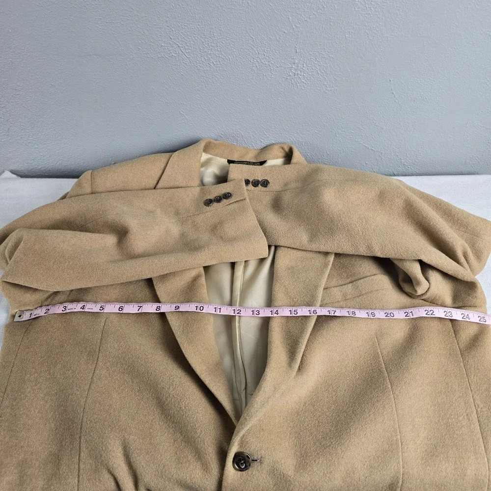 Botany 500 Mens 100% Camel Hair Blazer Overcoat‎ 46L Brown Tan Old Money